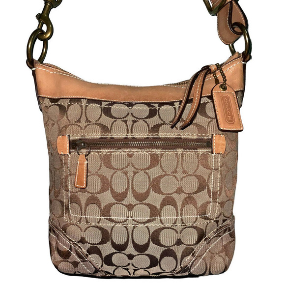 COACH SIGNATURE MONOGRAM FRONT POCKET CROSSBODY SHOULDER BAG - Picture 1 of 16